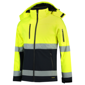 Tricorp 403007 Klasse 2 Unisex Softshelljakke Fluor Gul/Marine 3XL