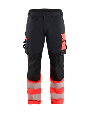 Blåkläder 11261648 Klasse 1 Arbeidsbukse Svart/Hivis Rød D120