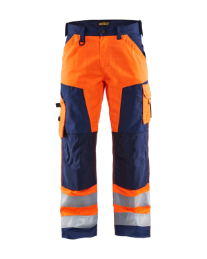 Blåkläder 15661811 Klasse 2 Arbeidsbukse Hivis Oransje/Marineblå D84