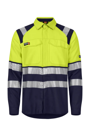 Tranemo Workwear Tranemo 507691 - Multinorm - Skjorte Gul/marineblå XL