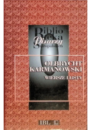 Karmanowski Wiersze i listy - Olbrycht Karmanowski - książka  wyd. 2010