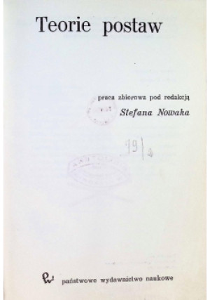 Teorie postaw - Stefan Nowak - książka  wyd. 1973