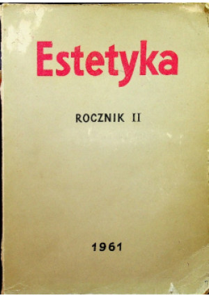 Estetyka Rocznik II - książka  wyd. 1961