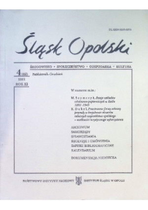 Śląsk Opolski  Nr 4 (46) / 01 - Wiesław Drobek - książka  wyd. 2001