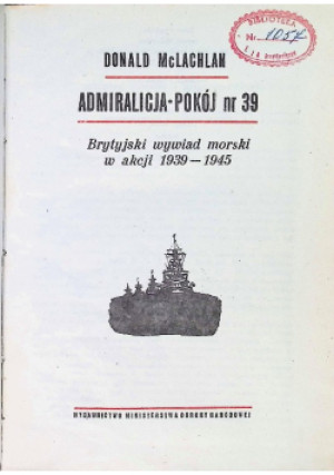 Admiralicja pokój - Donald Mclachlan - książka historyczna wyd. 1971