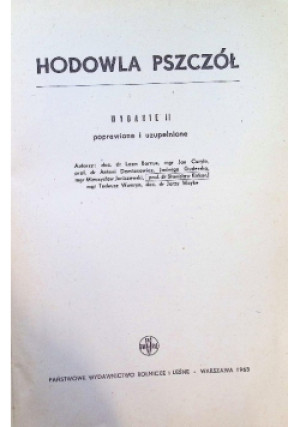 Hodowla pszczół - książka  wyd. 1963