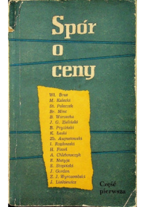 Spór o ceny Część 1 - książka  wyd. 1958