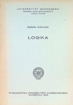 Logika - Natalia Adamiak - książka  wyd. 1979