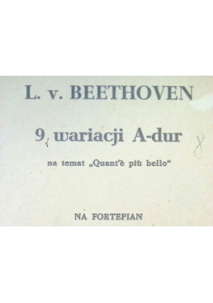 9 Wariacji A-dur - Ludwig van Beethoven - książka  wyd. 1962