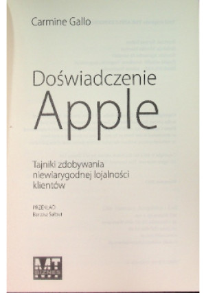 Doświadczenie Apple - Carmine Gallo - książka  wyd. 2013