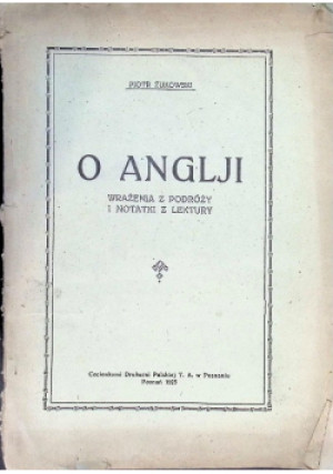 O anglji, 1925 r. - Piotr Żukowski - książka  wyd. 1925