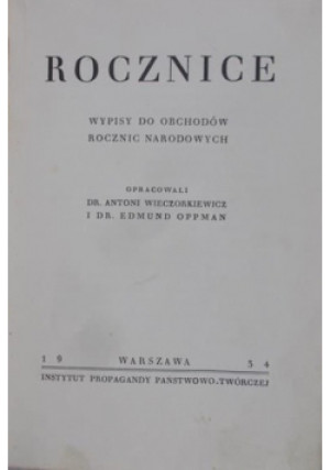 Rocznice 1934 r. - książka  wyd. 1934