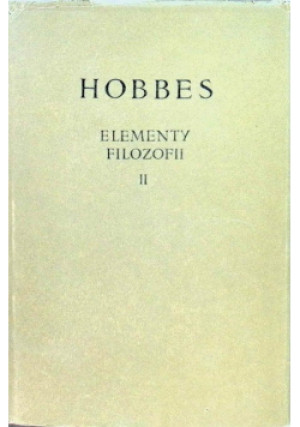 Elementy filozofii Tom 2 - Hobbes - książka  wyd. 1956