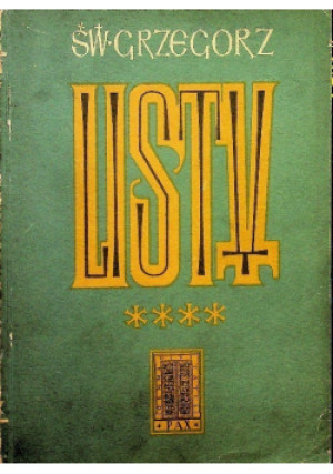 Św Grzegorz Listy Tom 4 - Św. Grzegorz - książka wyd. 1955