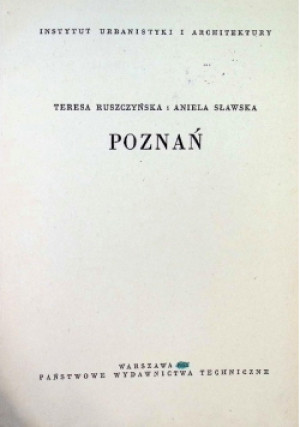 Poznań - T. Ruszczyńska - książka  wyd. 1953