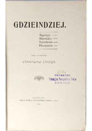 Gdzieindziej 1905 r. - Stanisław Starża - książka  wyd. 1905