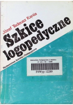 Szkice logopedyczne - Józef Tadeusz Kania - książka  wyd. 1982