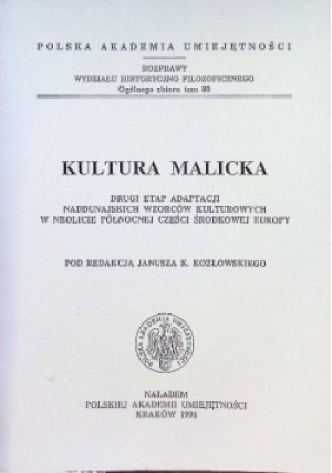 Kultura malicka - Janusz K. Kozłowski - książka  wyd. 1996