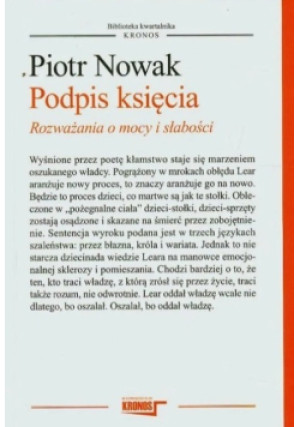 Podpis księcia - Piotr Nowak - książka  wyd. 2013