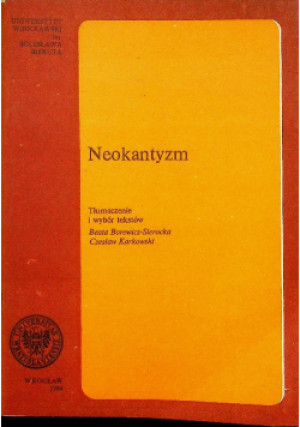 Neokantyzm - książka  wyd. 1984
