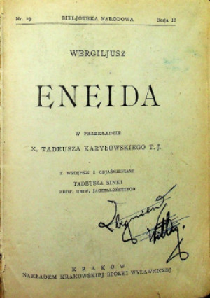 Eneida 1924 r. - Wergiljusz - książka  wyd. 1924