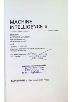 Machine Intelligence - książka  wyd. 1971
