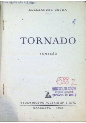 Tornado, 1943 r. - Aleksander Gruda - książka  wyd. 1943