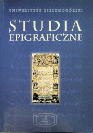 Studia Epigraficzne - książka historyczna wyd. 2004