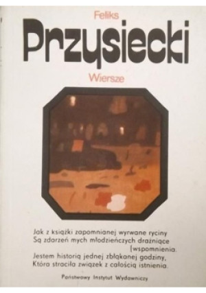 Przysiecki Wiersze - Feiks Przysiecki - książka  wyd. 1989
