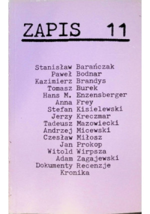 Zapis 11 - książka historyczna wyd. 1979