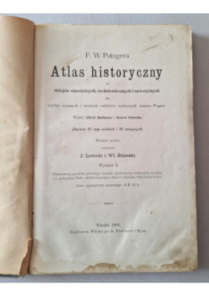 Atlas Historyczny - F.W. Kuster - książka  wyd. 1908