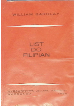 List do Filipian - William Barclay - książka  wyd. 1984