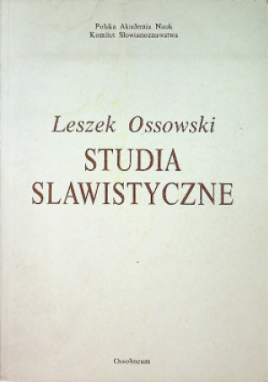 Studia slawistyczne - Leszek Ossowski - książka  wyd. 1992