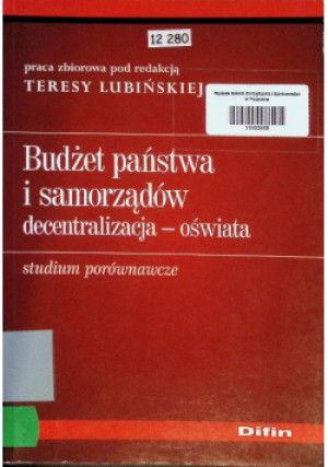 Budżet państwa i samorządów - Teresa Lubińska - książka  wyd. 2005