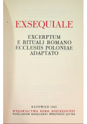 Exsequiale - Juliusz Bieniek - książka  wyd. 1963