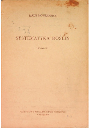 Systematyka roślin - książka  wyd. 1970