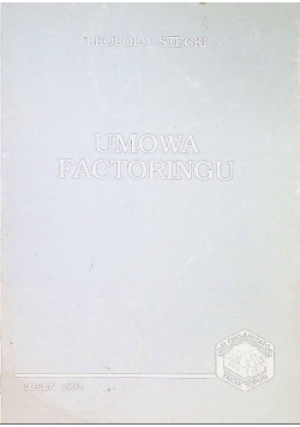 Umowa factoringu - Leopold Stecki - książka  wyd. 1996