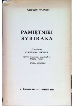 Pamiętniki Sybiraka - Edward Czapski - książka historyczna wyd. 1964