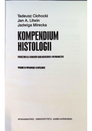 Kompendium histologii - Tadeusz Cichocki - książka  wyd. 2002