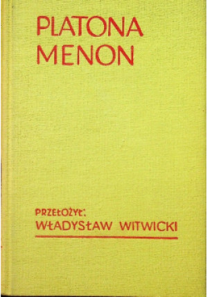 Menon - Platon - książka  wyd. 1959