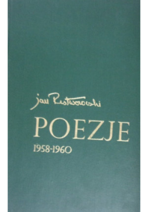 Poezje 1958-1960 - Jan Rostworowski - książka  wyd. 1963