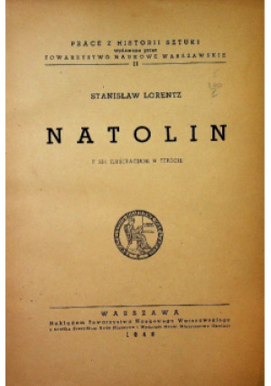 Natolin 1948 r. - Stanisław Lorentz - książka  wyd. 1948