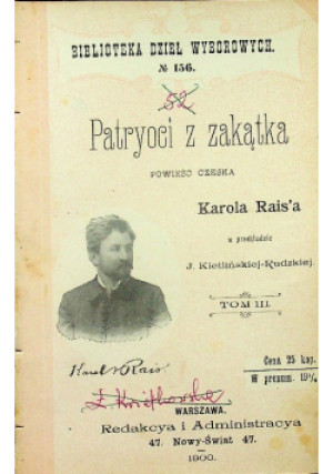 Patryoci z zakątka 1900 r. - Karl Rais - książka  wyd. 1900