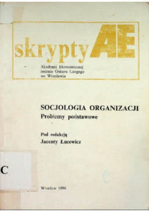 Socjologia organizacji - Jacenty Łucewicz - książka  wyd. 1996