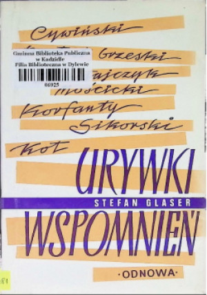 Urywki wspomnień - Stefan Glaser - książka  wyd. 1974