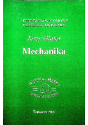 Mechanika - Jerzy Ginter - książka  wyd. 2003