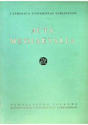 Acta Mediaevalia - książka historyczna wyd. 1973