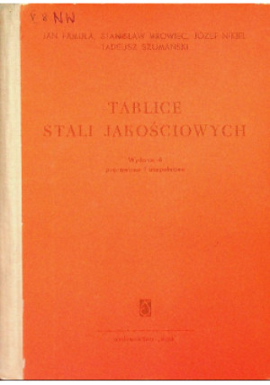 Tablice stali jakościowych - Jan Famuła - książka  wyd. 1966