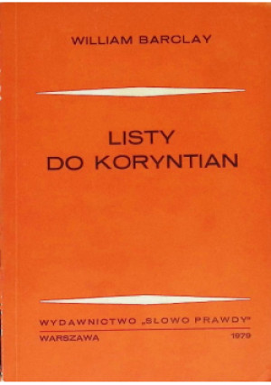 Listy do Koryntian - William Barclay - książka  wyd. 1979