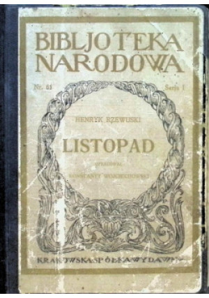 Listopad, 1923r. - Henryk Rzewuski - książka  wyd. 1923